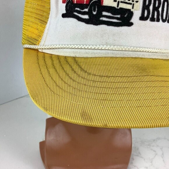 Vintage Bronco Snapback Trucker Hat Yellow/White Size M/L 7-7 5/8 Polyester YA - Picture 6 of 11